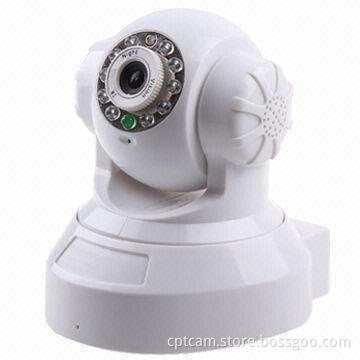 Wired IP Camera, H264,CMOS Sensor,300K Pixels,IR Vision,Built-in Mic/Speaker,iPhone/Android View